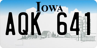 IA license plate AQK641
