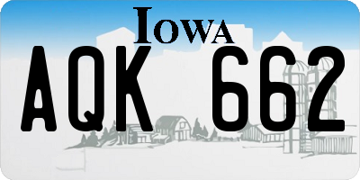 IA license plate AQK662