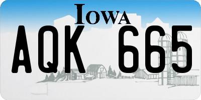 IA license plate AQK665