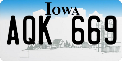 IA license plate AQK669