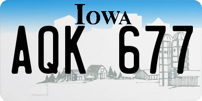 IA license plate AQK677