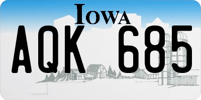 IA license plate AQK685