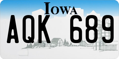 IA license plate AQK689