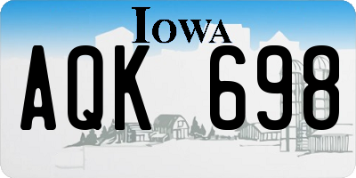 IA license plate AQK698
