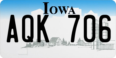 IA license plate AQK706