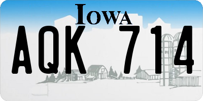 IA license plate AQK714