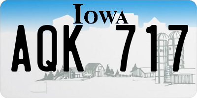 IA license plate AQK717