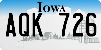 IA license plate AQK726