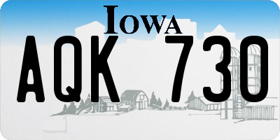 IA license plate AQK730