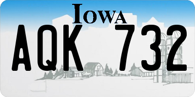 IA license plate AQK732
