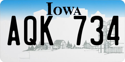 IA license plate AQK734