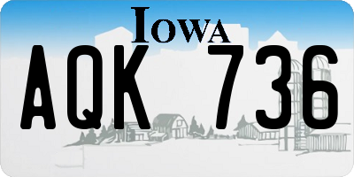 IA license plate AQK736