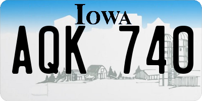 IA license plate AQK740