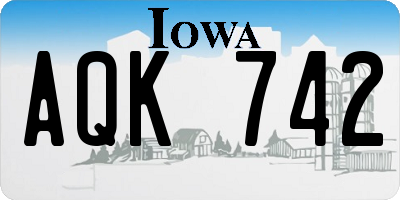 IA license plate AQK742