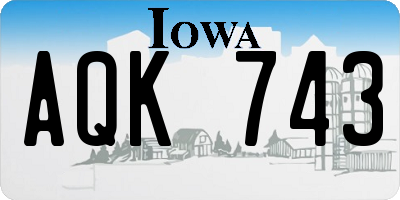 IA license plate AQK743