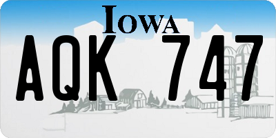 IA license plate AQK747
