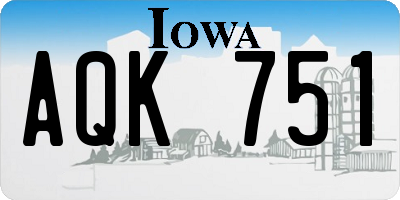 IA license plate AQK751