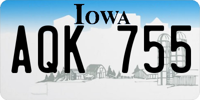 IA license plate AQK755