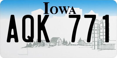 IA license plate AQK771