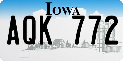 IA license plate AQK772