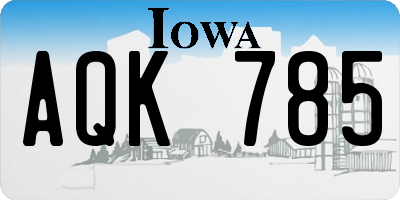 IA license plate AQK785