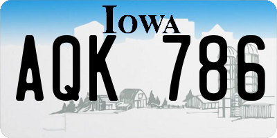 IA license plate AQK786