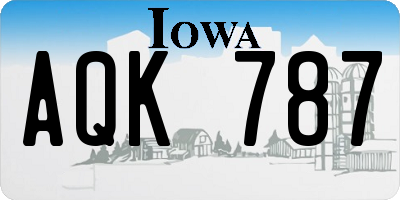 IA license plate AQK787