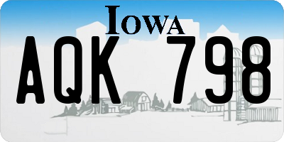 IA license plate AQK798