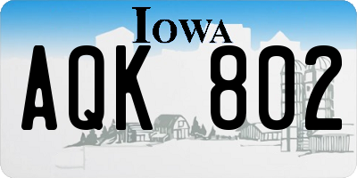 IA license plate AQK802