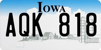 IA license plate AQK818
