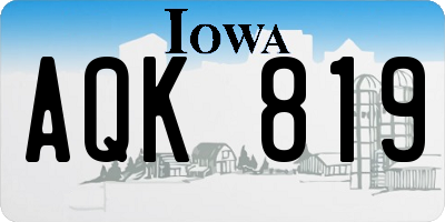 IA license plate AQK819
