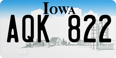 IA license plate AQK822