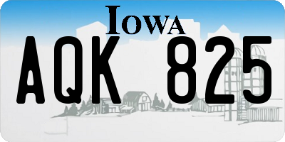 IA license plate AQK825