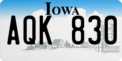 IA license plate AQK830