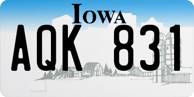 IA license plate AQK831