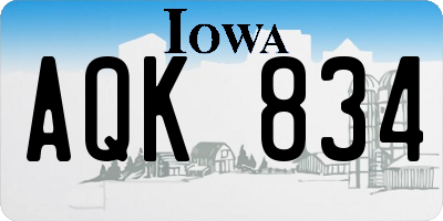 IA license plate AQK834