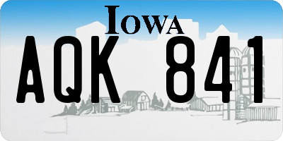 IA license plate AQK841