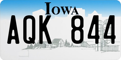 IA license plate AQK844