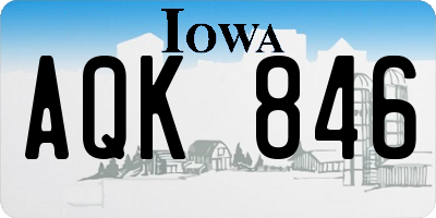 IA license plate AQK846