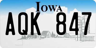 IA license plate AQK847