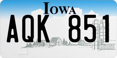 IA license plate AQK851