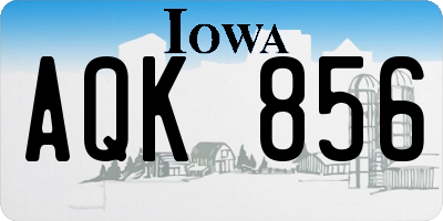 IA license plate AQK856