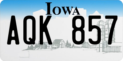 IA license plate AQK857