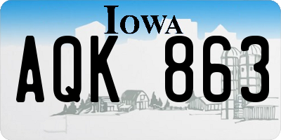 IA license plate AQK863