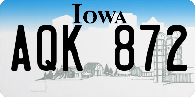 IA license plate AQK872