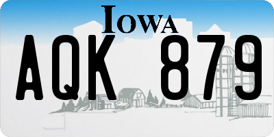 IA license plate AQK879
