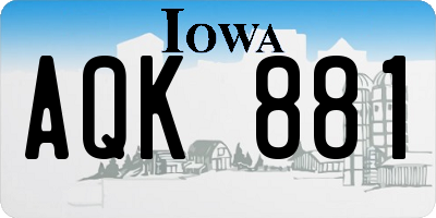 IA license plate AQK881