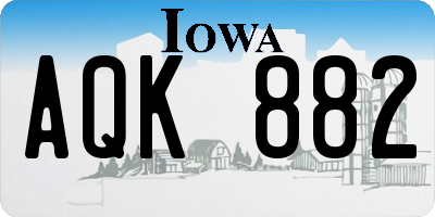 IA license plate AQK882