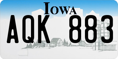 IA license plate AQK883