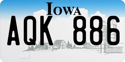 IA license plate AQK886